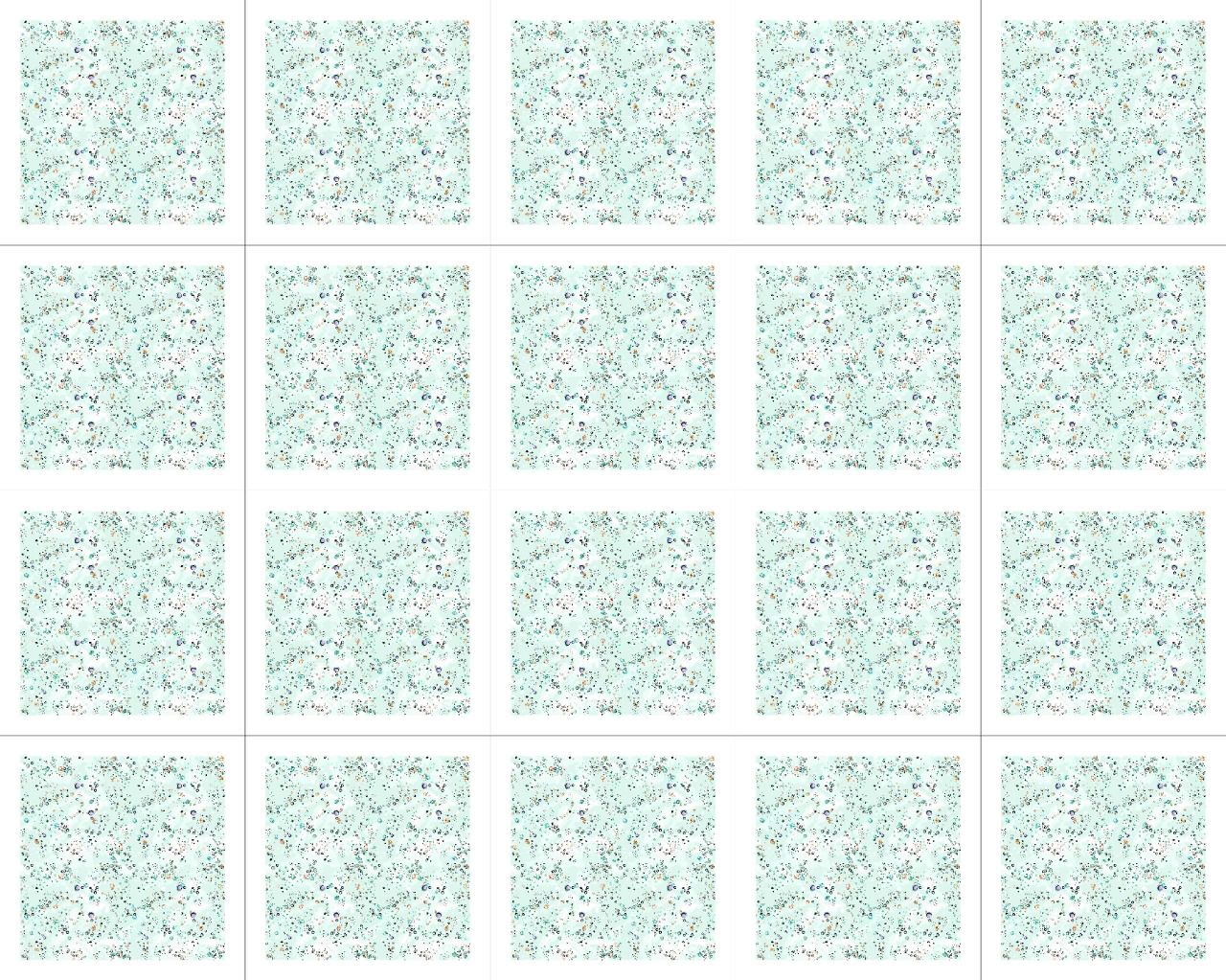 20 carrées coton lingette ou jeu memory 12cm marges incluses (10+1+1) ME0068